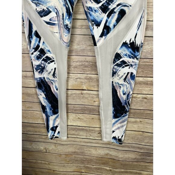 Fabletics Medium Swirl Print Leggings Mesh Inserts - Picture 2 of 10